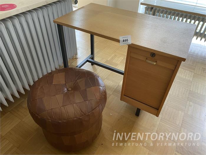 Schreibtisch + Sitzhocker 60er - 70er Jahre