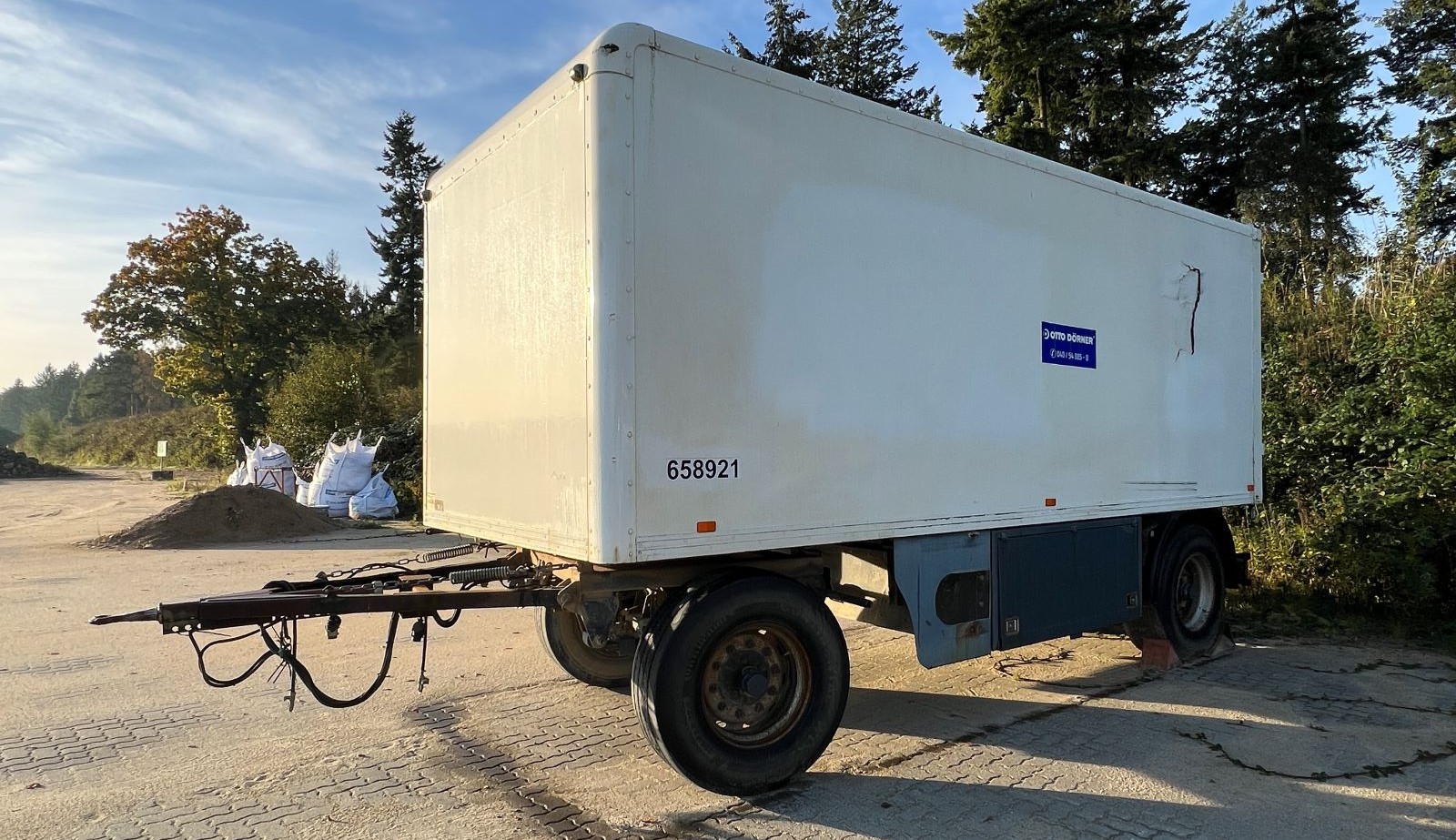 Truck - box trailer Spier AG 2/90 with water tank